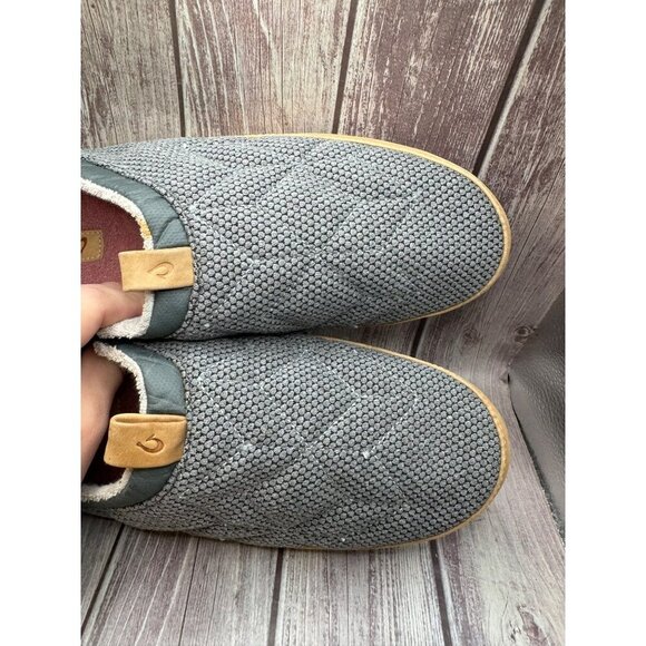 OluKai Lania Kilohana Slippers Womens 10 Gray Fabric Comfort Washable - Picture 6 of 12